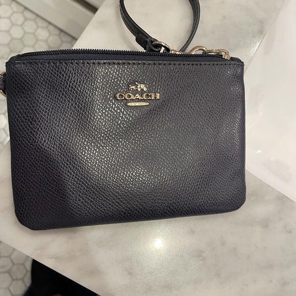 Coach Handbags - Coach navy wristlet